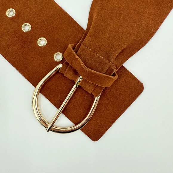 Lovestrength Austen Cognac Suede Waist Belt Size M/L NWOT NEW - Picture 7 of 10